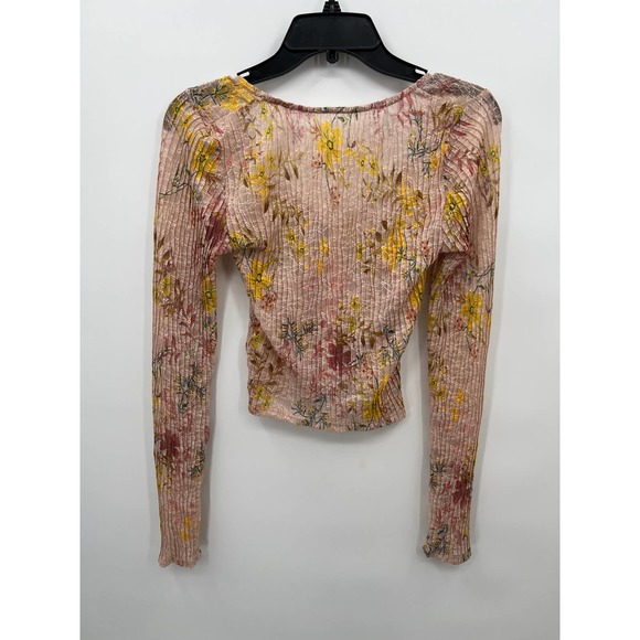 Free People We The Free Women's Angelina Semi Sheer Floral Top Size Small - Picture 3 of 6